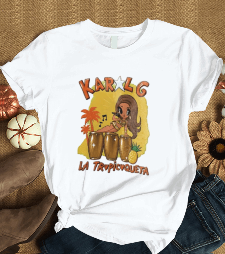 Karol G La Tropicuqueta Tropical Drummer Vibrant Island Vibes T-Shirt