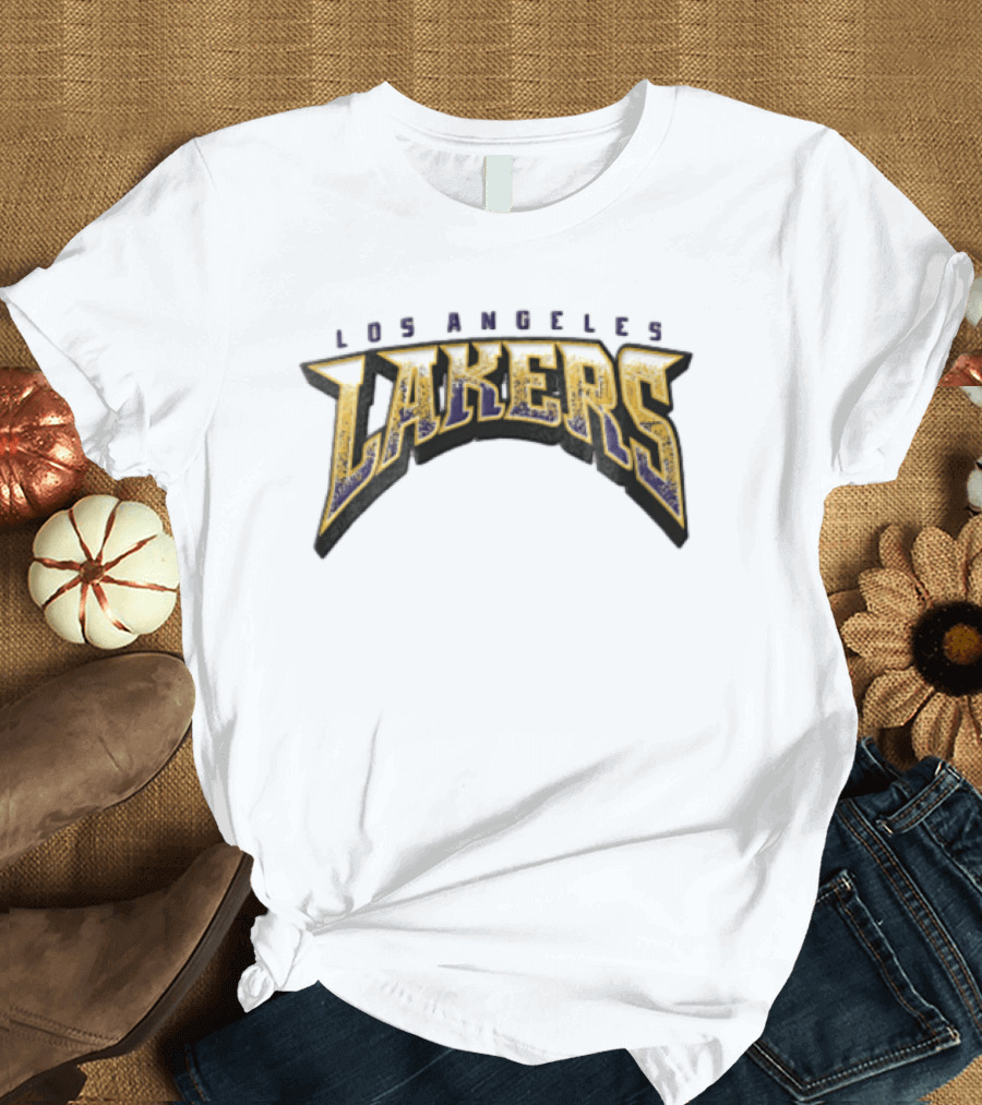 Los Angeles Lakers NBA Distressed Arched Block T-Shirt