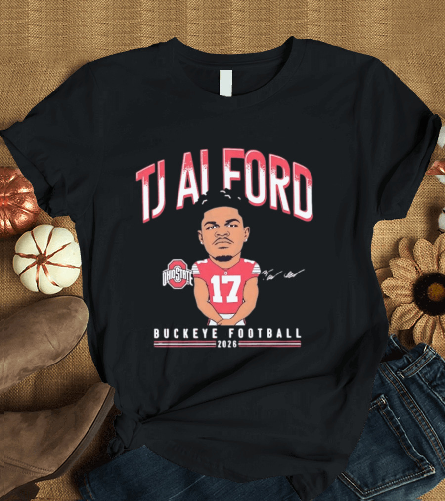 TJ Alford 17 Ohio State Buckeye Football 2026 Caricature T-Shirt
