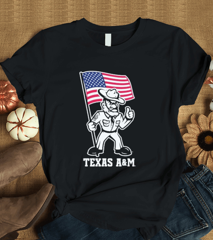 Texas A&M Ol' Sarge 2026 American Flag T-Shirt