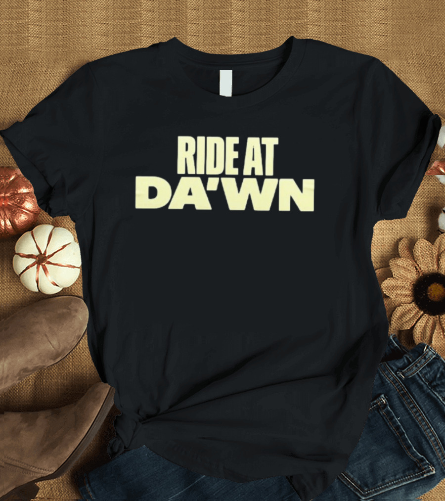 Aces Ride At Dawn Text Bold Yellow Font T-Shirt