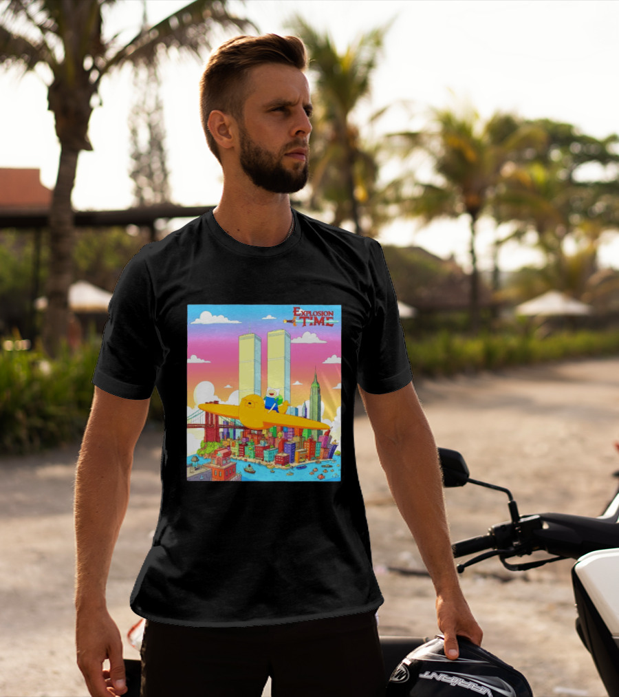 Explosion Time Adventure Finn And Jake NYC Skyline T-Shirt