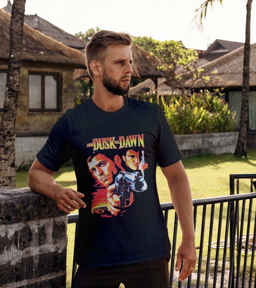 From Dusk Till Dawn Movie Artwork With Two Armed Characters T-Shirt