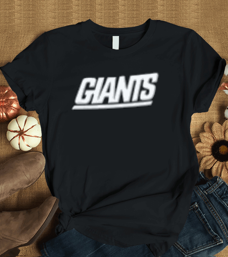 Giants Text Bold White Font Left Chest Placement T-Shirt