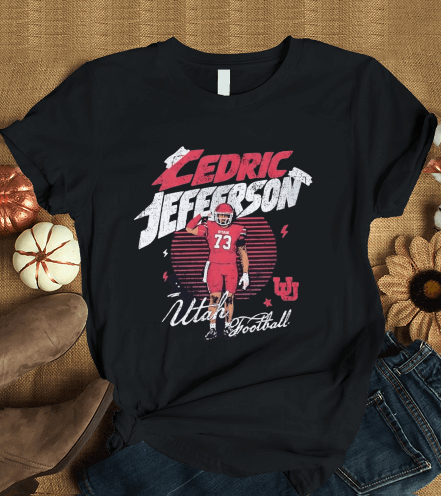 Utah Utes Football Cedric Jefferson No 73 T-Shirt