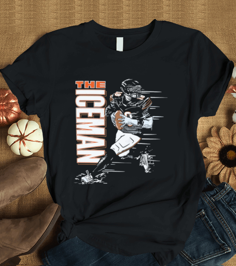 Chicago Bears The Iceman Football Player Running Holding Ball T-Shirt