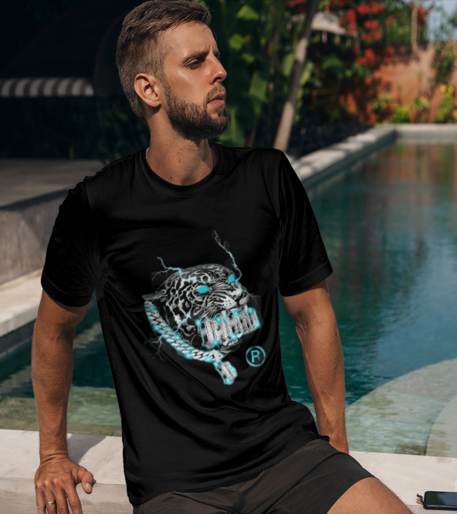 Marvel Black Panther Primal Lightning Panther With Blue Chain T-Shirt