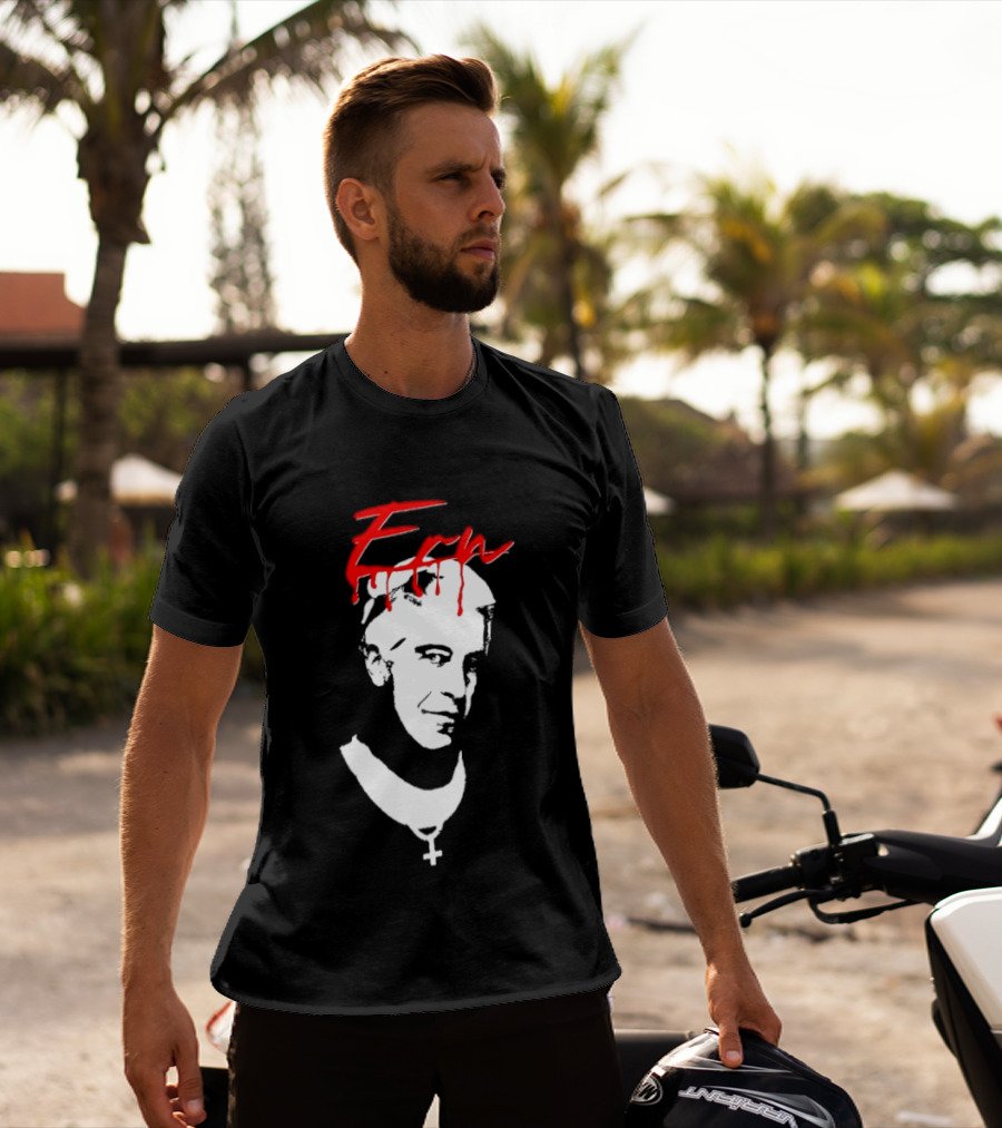 Epstein Priest With Dripping Red T-Shirt