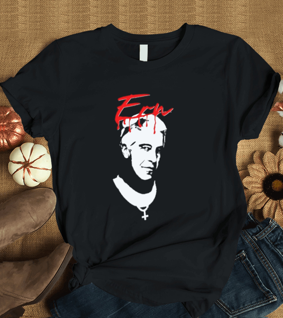 Epstein Priest With Dripping Red T-Shirt