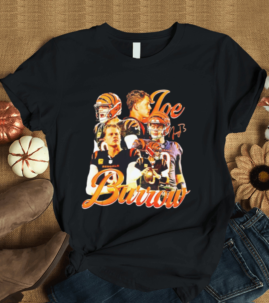 Joe Burrow Cincinnati Bengals Football Player Collage Bengals NFL QB T-Shirt