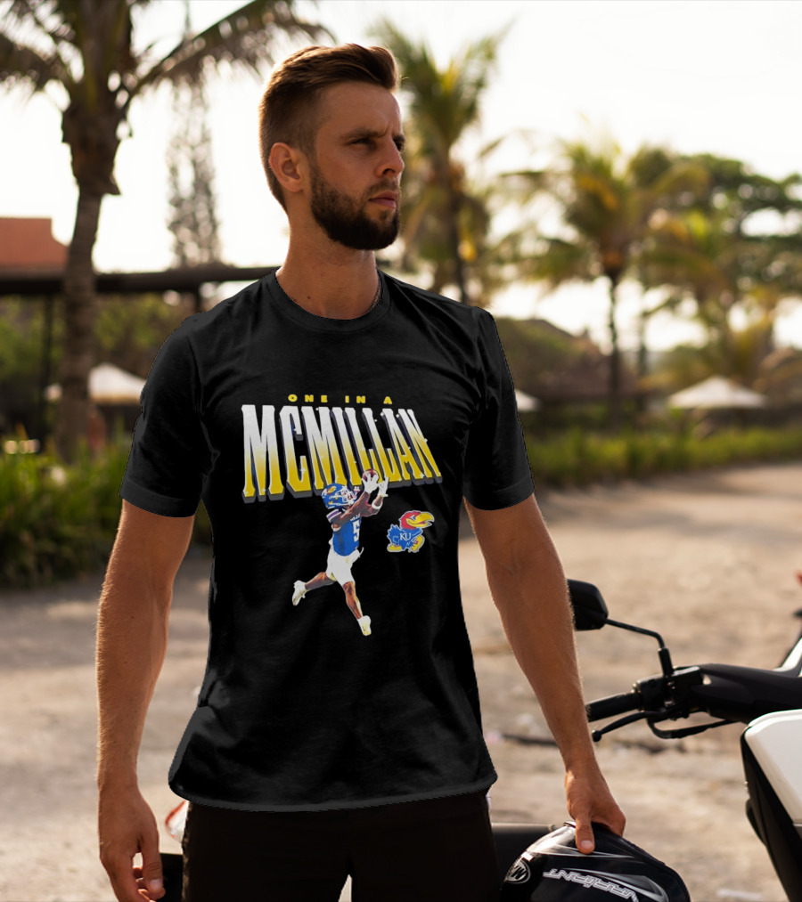 One In A McMillan Kansas Jayhawks KU Football Player Catching T-Shirt
