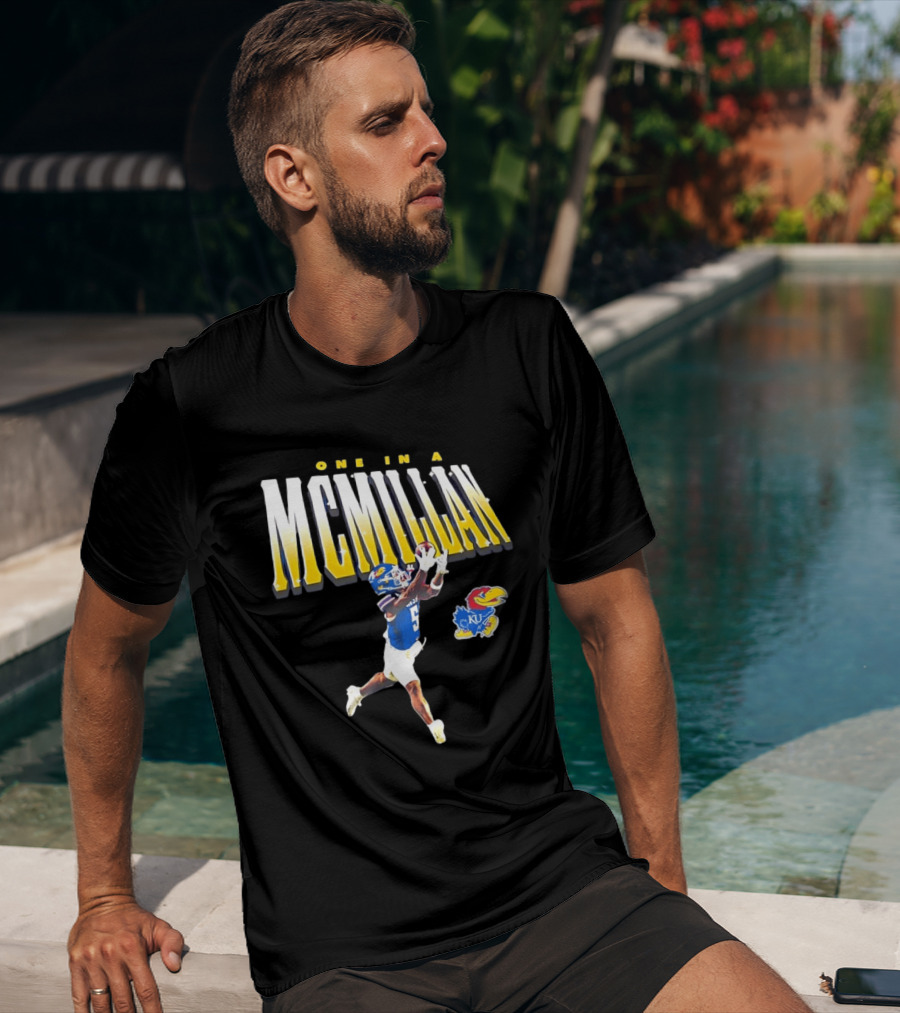 One In A McMillan Kansas Jayhawks KU Football Player Catching T-Shirt