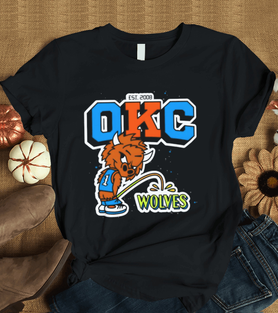 OKC Bison 2008 No 1 Jersey Vs Wolves T-Shirt