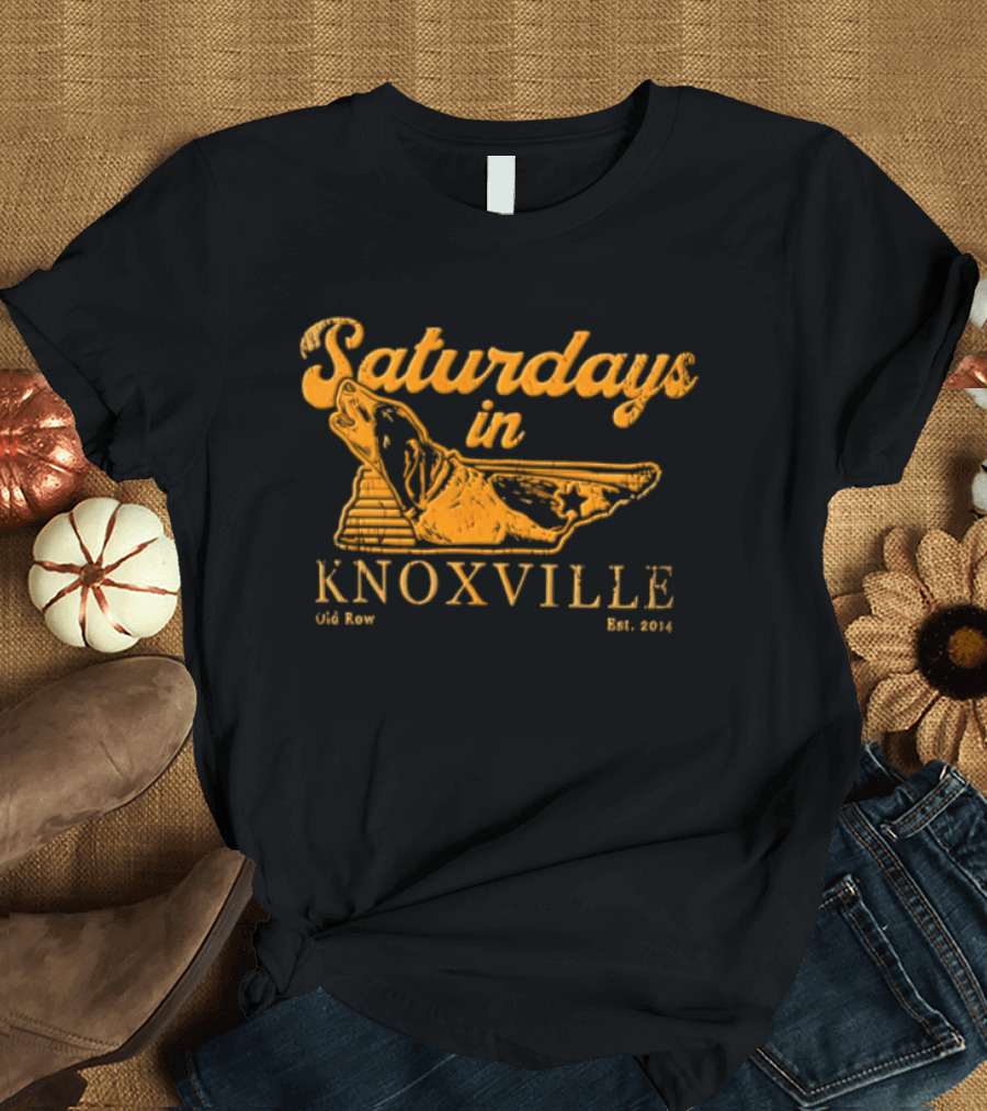 Saturdays In Knoxville Old Row 2014 Howling Dog Tennessee State T-Shirt
