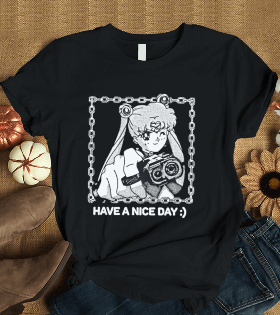 Sailor Moon Have A Nice Day Chain Frame Camera T-Shirt