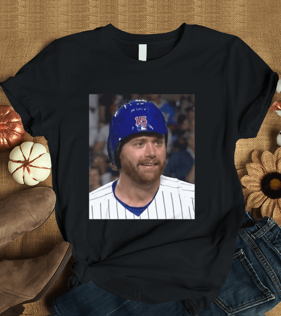 Taylor Davis Cubs Number 15 Helmet Stare T-Shirt