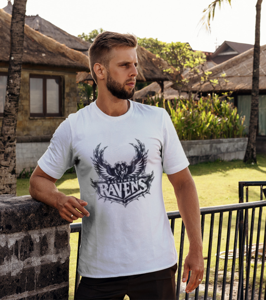 Baltimore Ravens Purple Metallic Bird Ravens T-Shirt