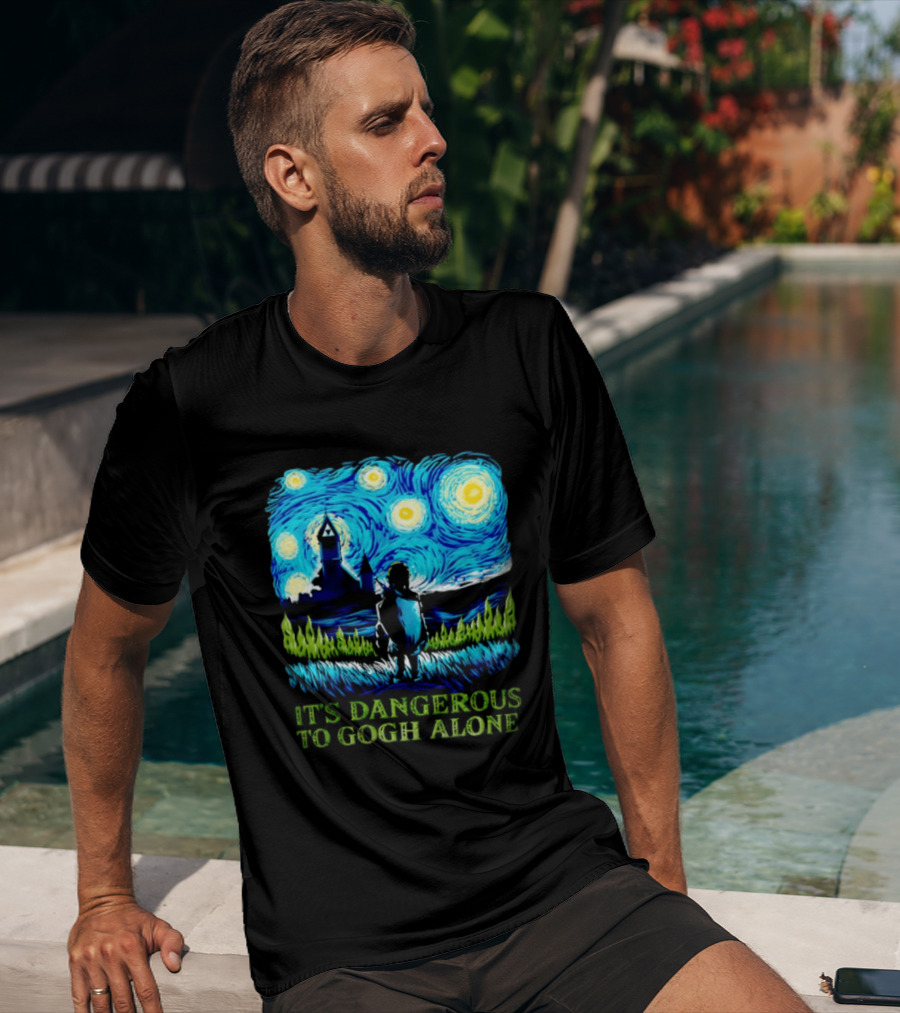 The Legend Of Zelda It's Dangerous To Gogh Alone Starry Night Link Standing T-Shirt