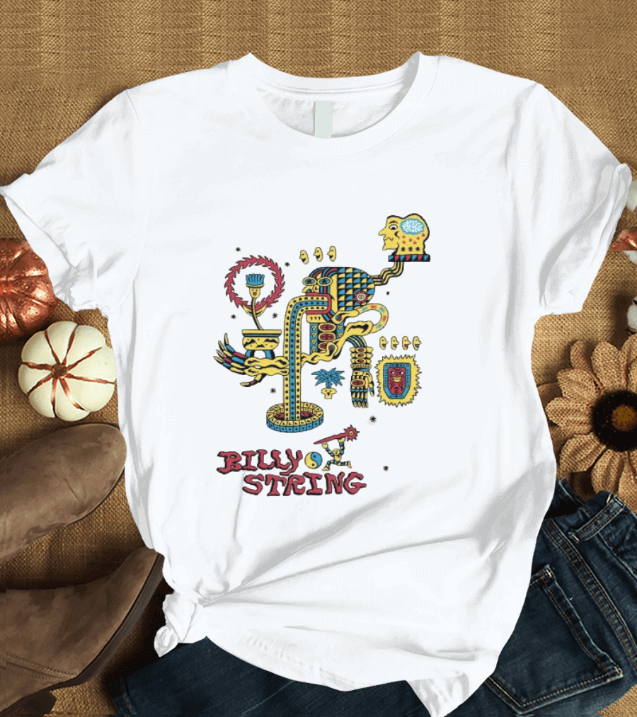 Billy Strings Store Surreal Psychedelic Art With Abstract Face And Colorful T-Shirt