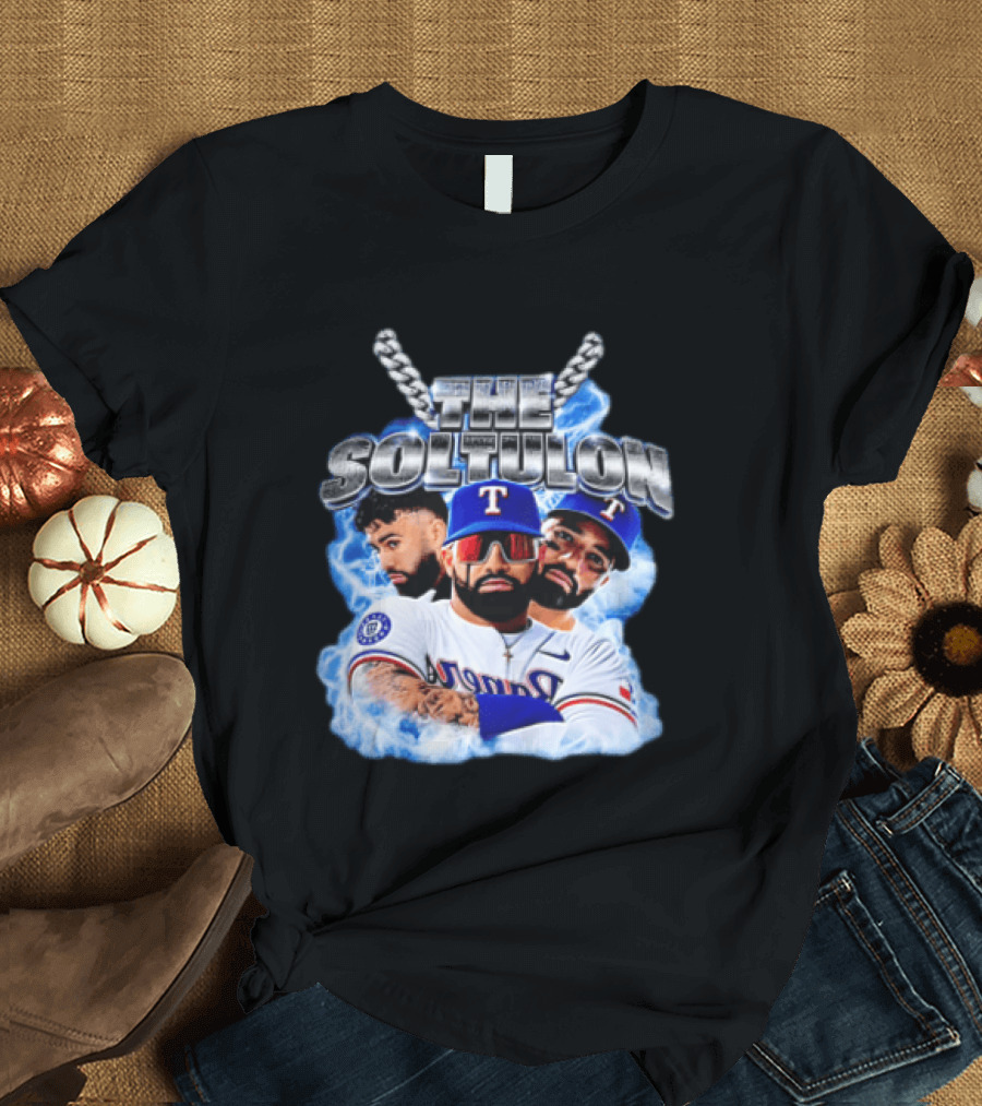 The Soltulon Texas Rangers Baseball Players Trio With Electric Blue T-Shirt