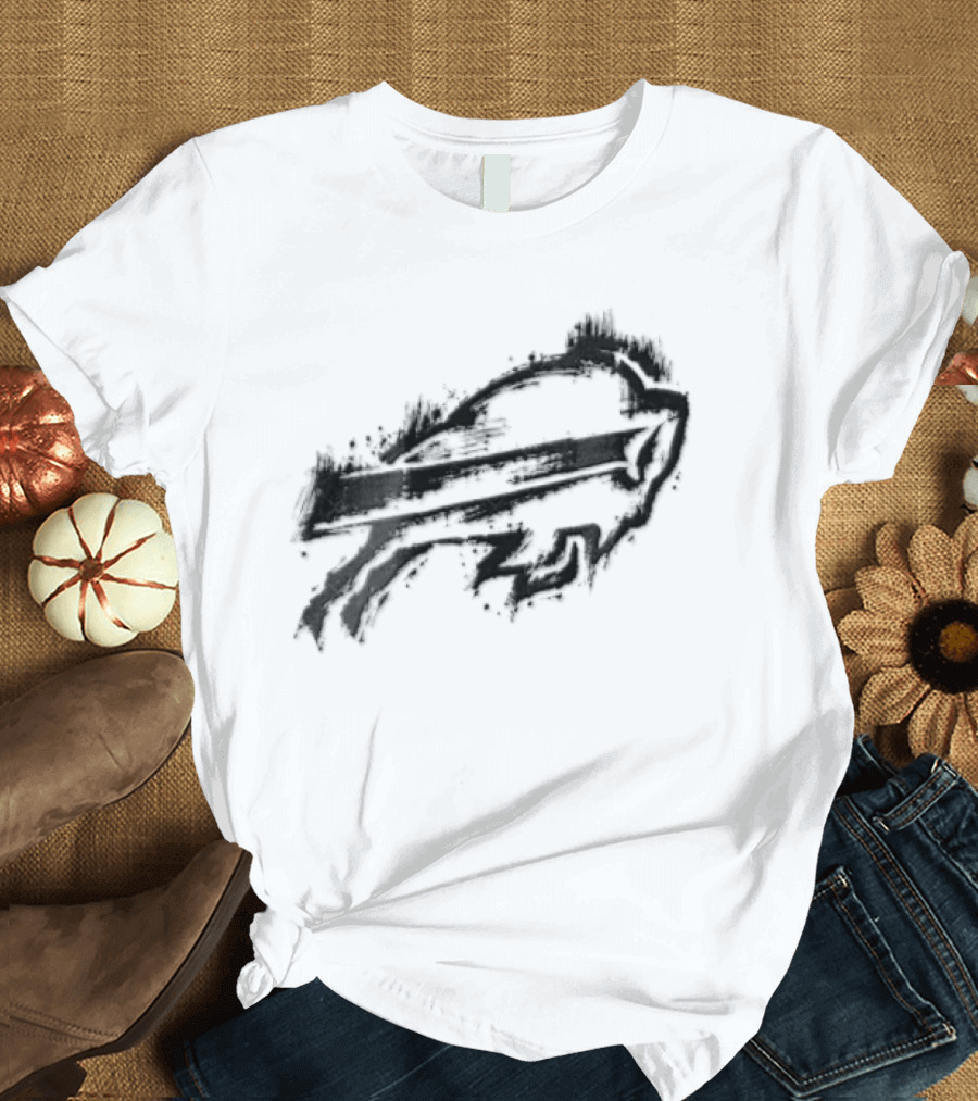 Buffalo Bills Black Ink Style NFL Team Graphic Buffalo Bills T-Shirt