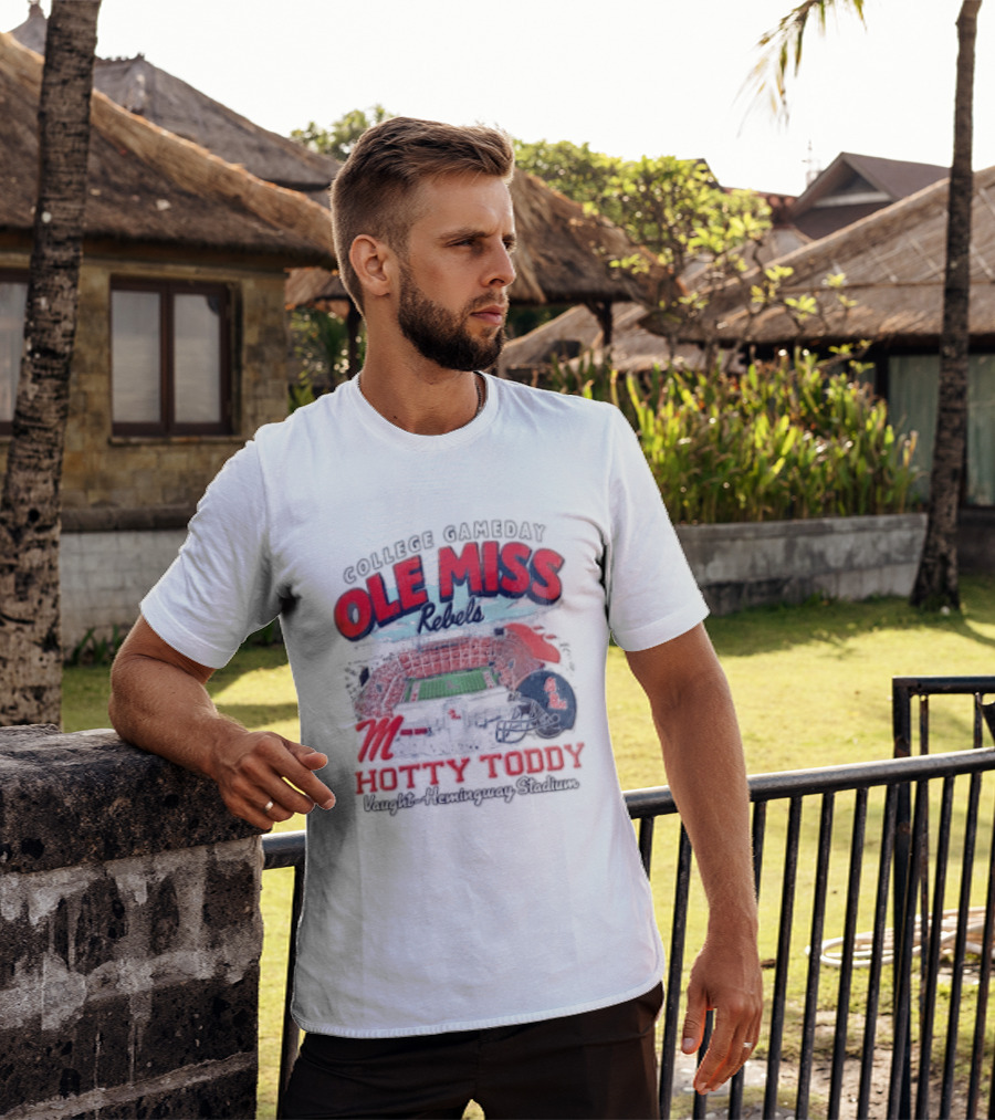 College Gameday Ole Miss Rebels Hotty Toddy Football Stadium Helmet T-Shirt