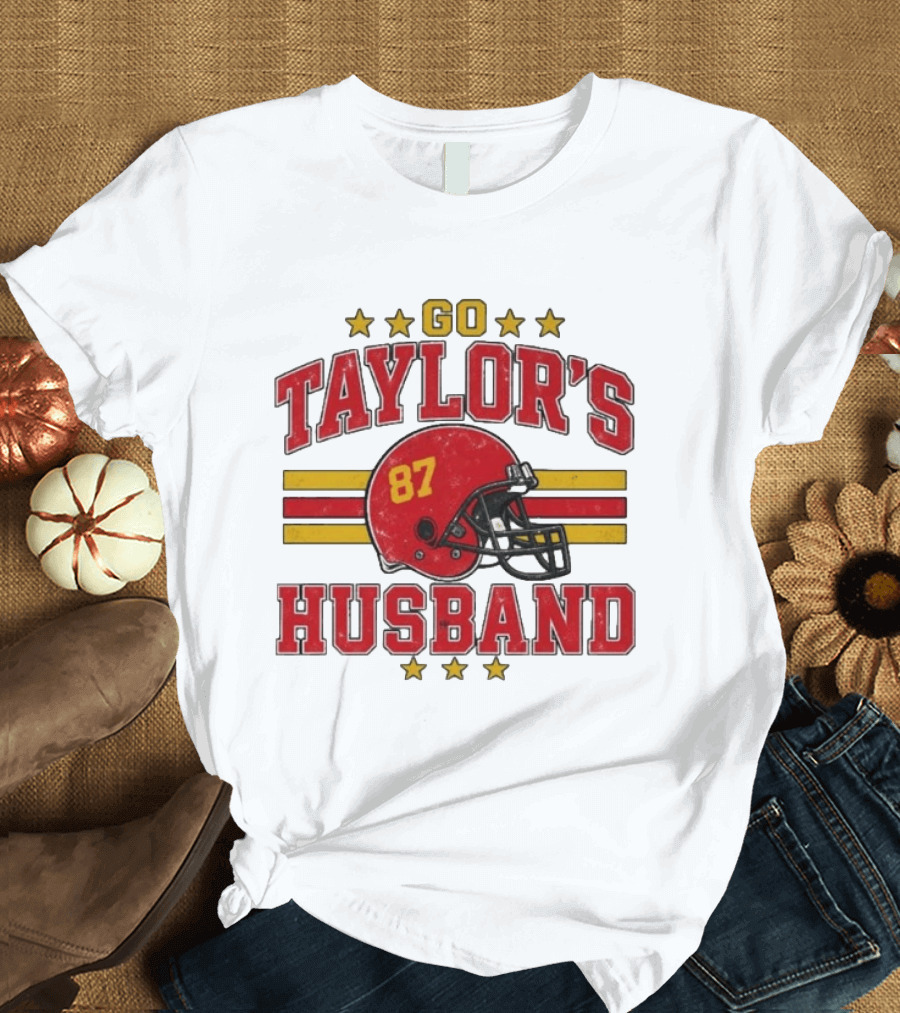 Go Taylor's Husband Football Helmet 87 Stars T-Shirt