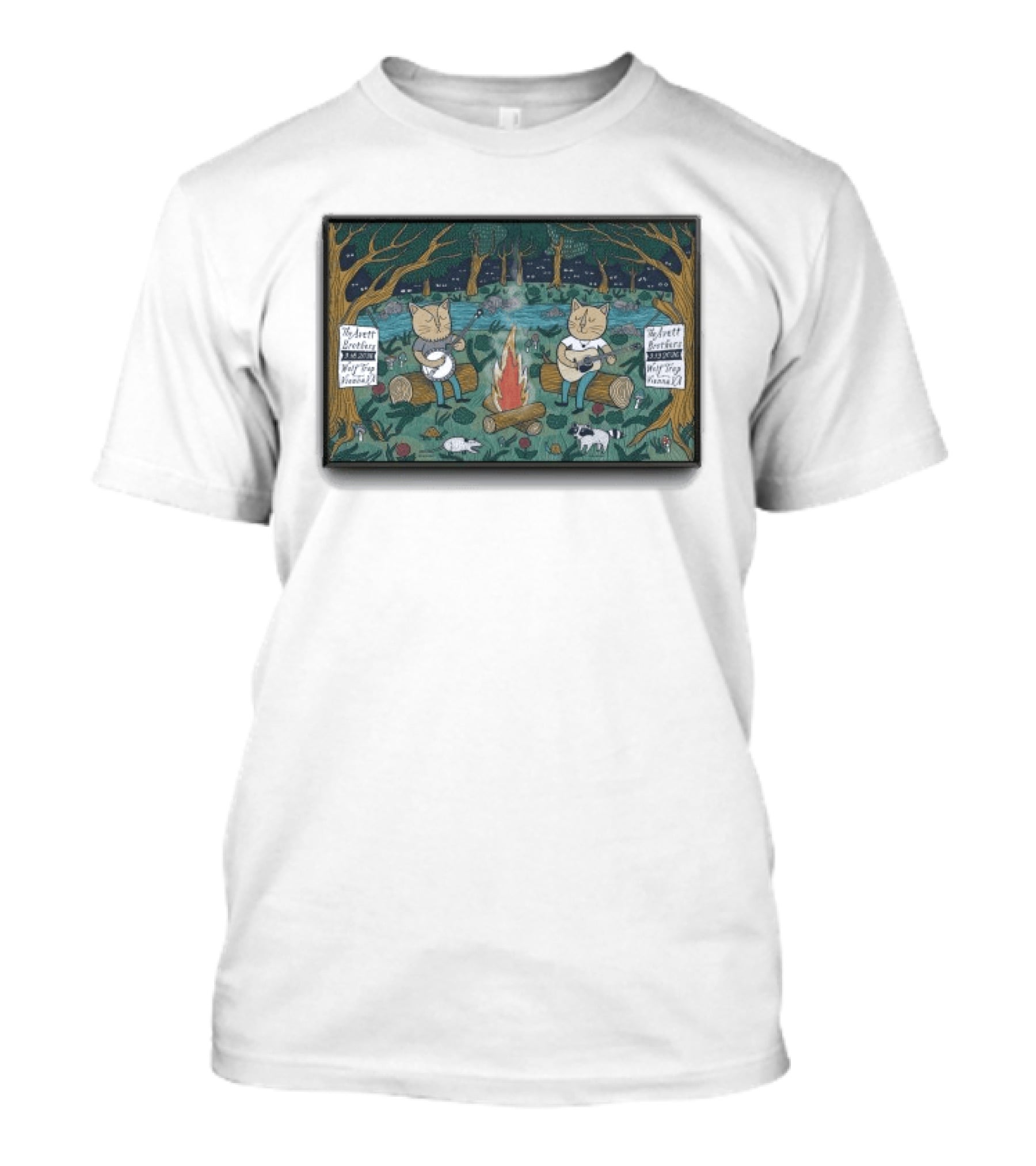The Avett Brothers Vienna VA Tour 9 18 2026 Cats Playing Instruments By Campfire T-Shirt