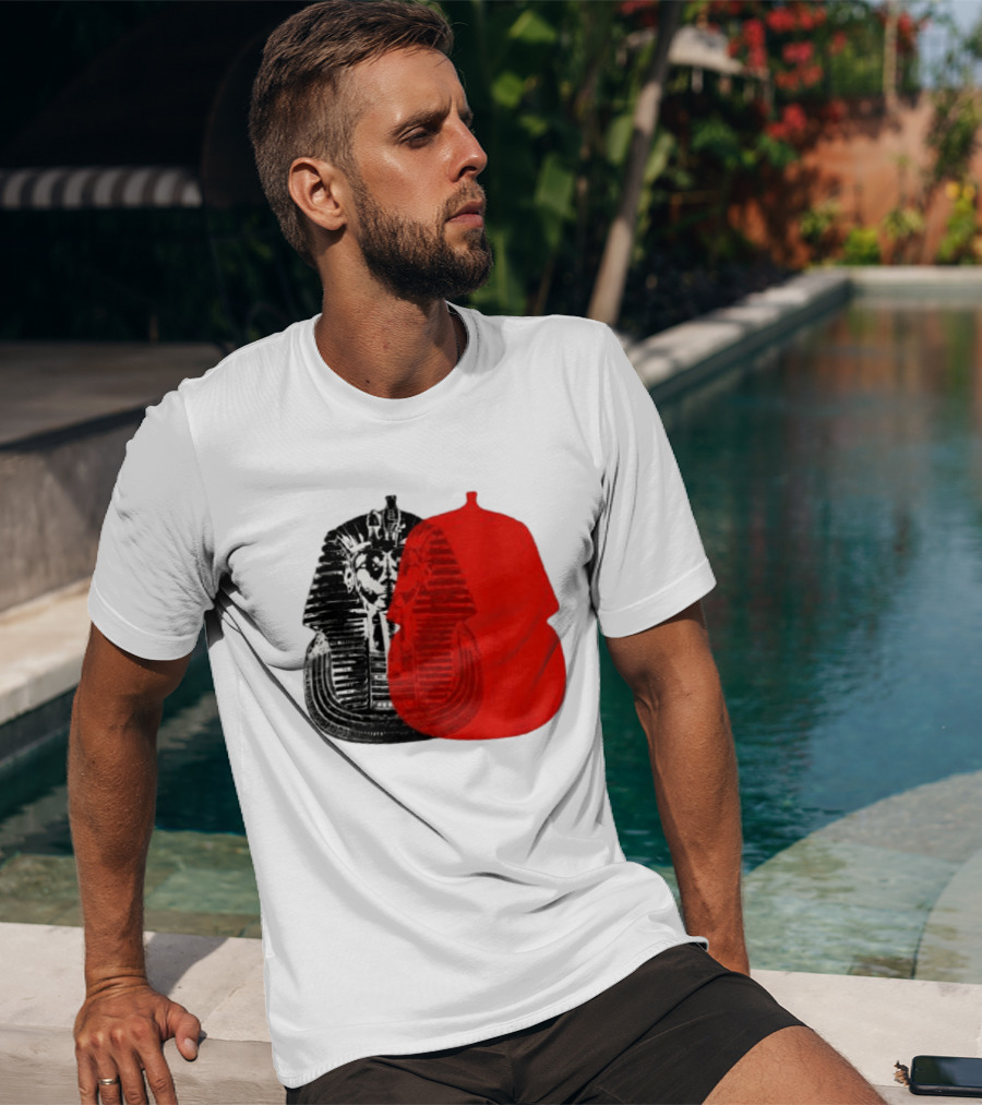 Pyramids Half Marathon Store The Tut Edit Egyptian Pharaoh Mask T-Shirt