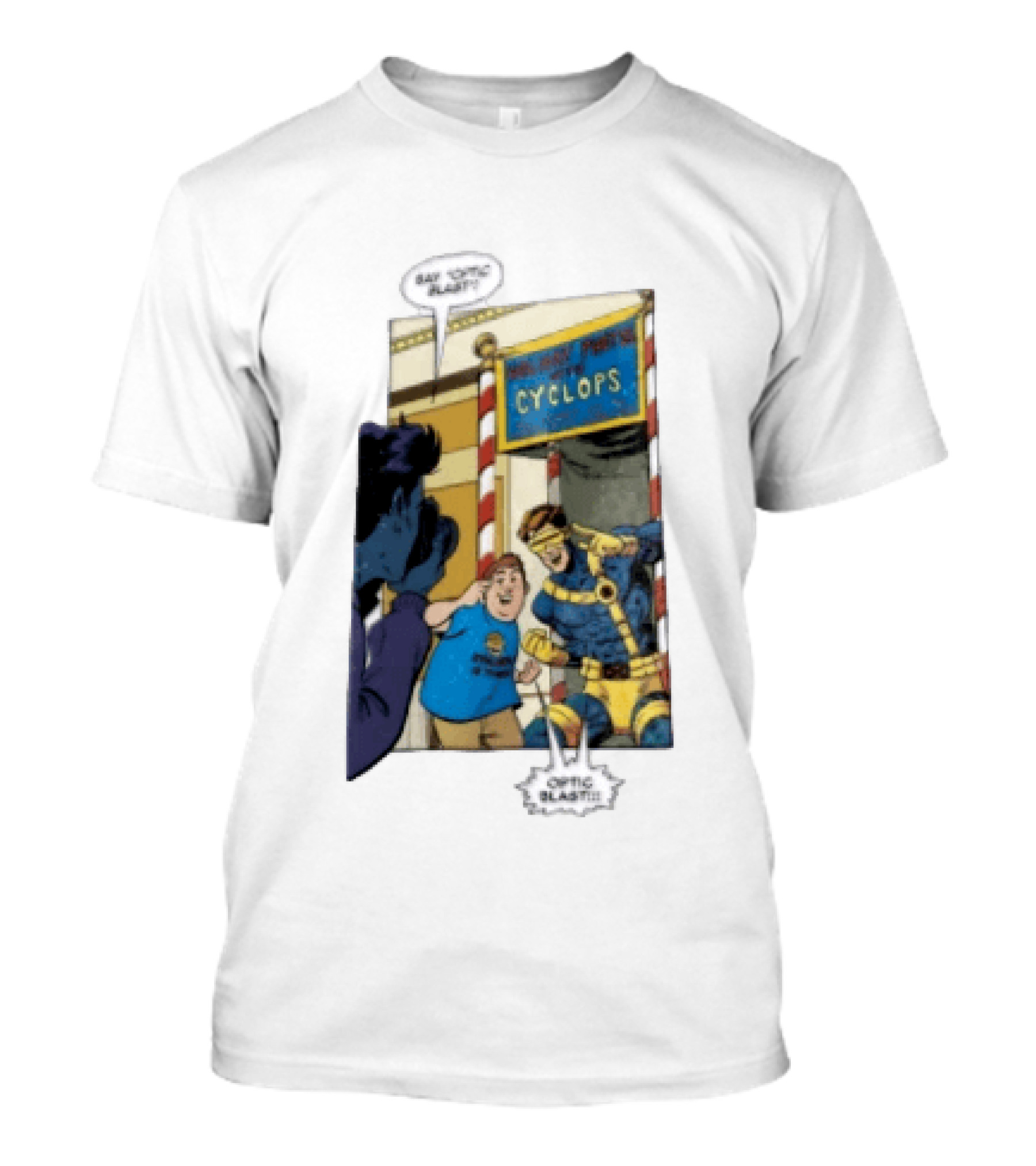 Cyclops Optic Blast Pose Comic Panel Marvel X Men Humor T-Shirt