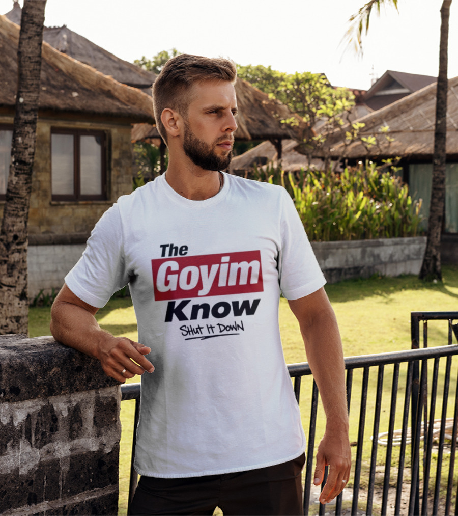 The Goyim Know Shut It Down Red Highlighted T-Shirt
