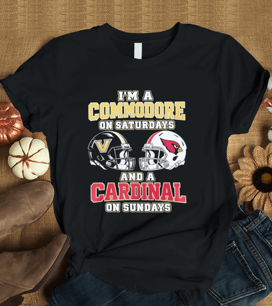 I'm A Commodore On Saturdays And A Cardinal On Sundays Football Helmets T-Shirt