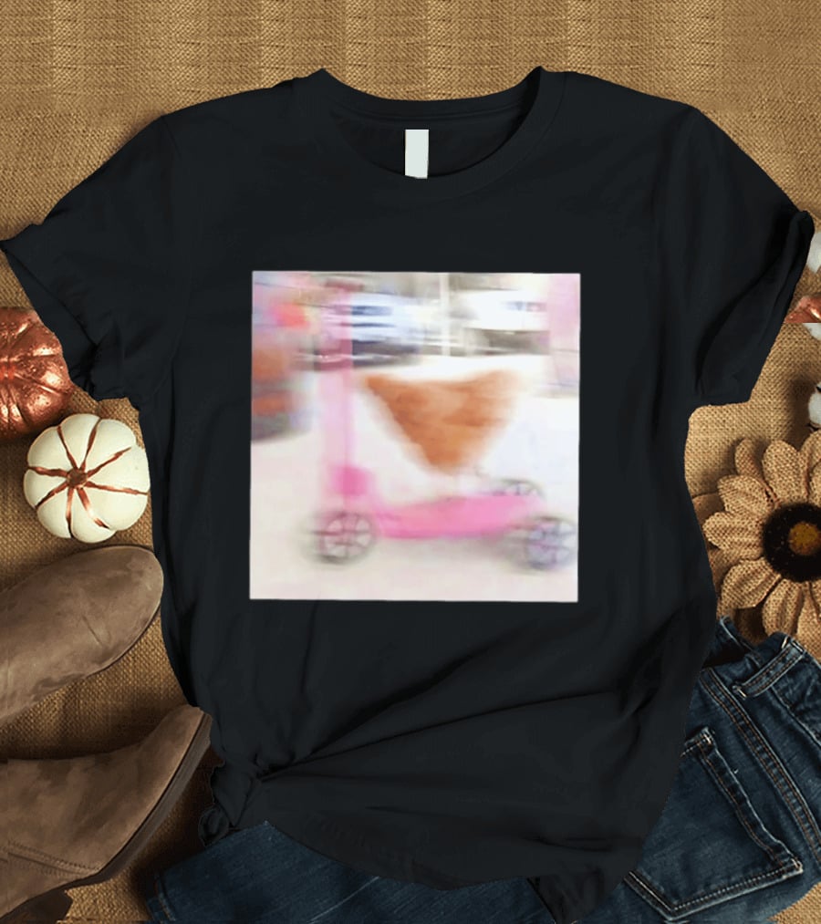 Chicken Riding Pink Scooter T-Shirt