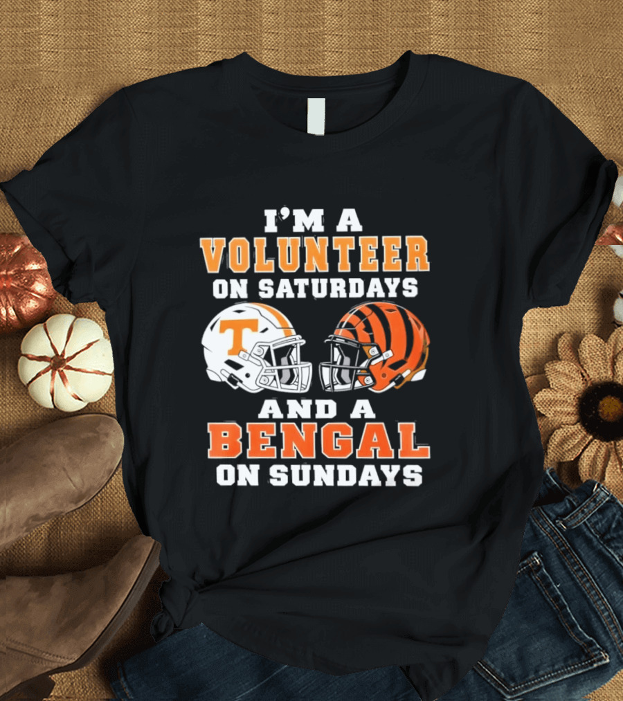 Volunteer On Saturdays Bengal On Sundays Football Helmets T-Shirt