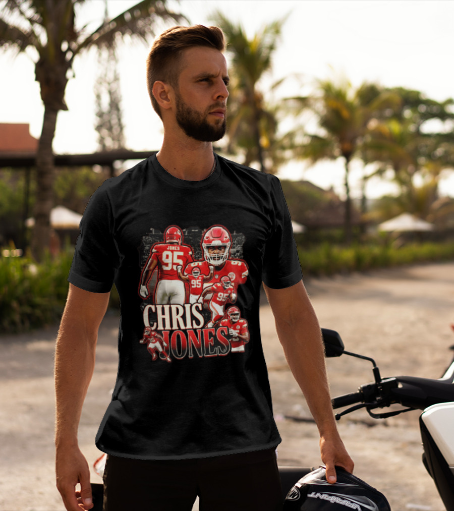 Kansas City Chiefs Chris Jones Football Player 95 Multiple Action Poses T-Shirt