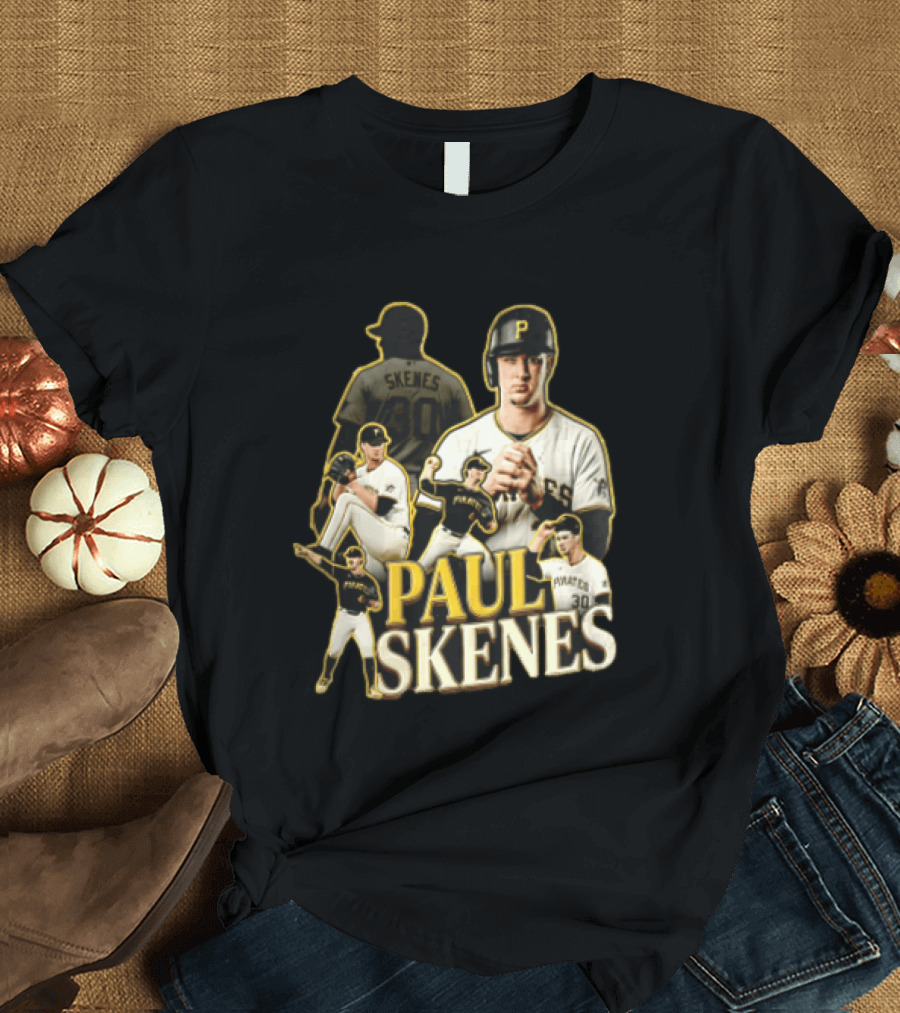 Pittsburgh Pirates Paul Skenes Jersey Pitching Fielding Action T-Shirt