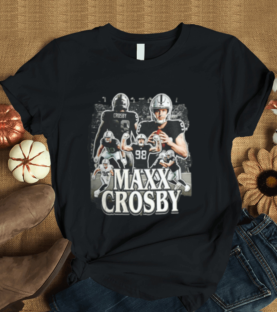 Las Vegas Raiders Maxx Crosby Multiple Action Poses Football Player T-Shirt