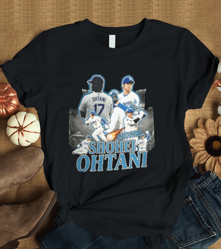 Los Angeles Dodgers Shohei Ohtani Shotime Multiple Baseball Poses T-Shirt