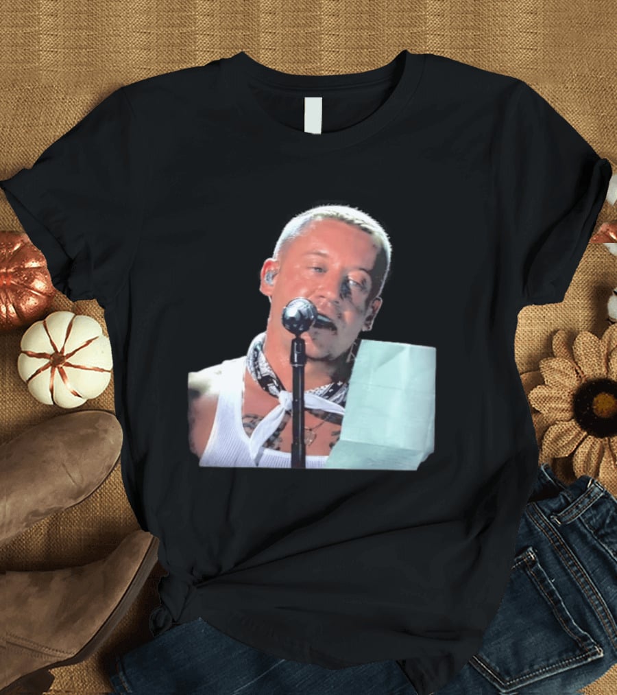Macklemore White Bandana Performance Look Rapper T-Shirt