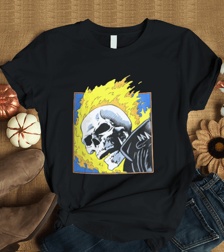 Marvel Ghost Rider Flaming Skull 1976 Comic Cover T-Shirt
