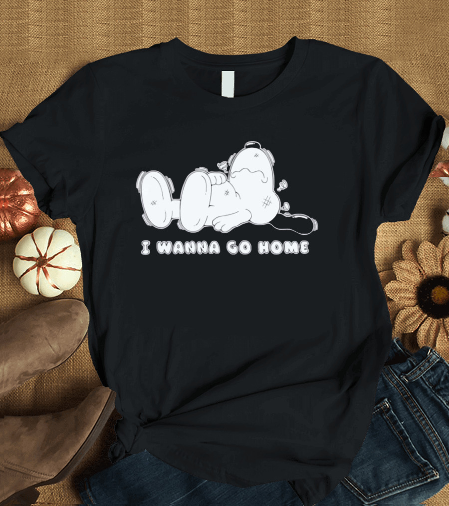Peanuts Snoopy I Wanna Go Home Charlie Brown T-Shirt