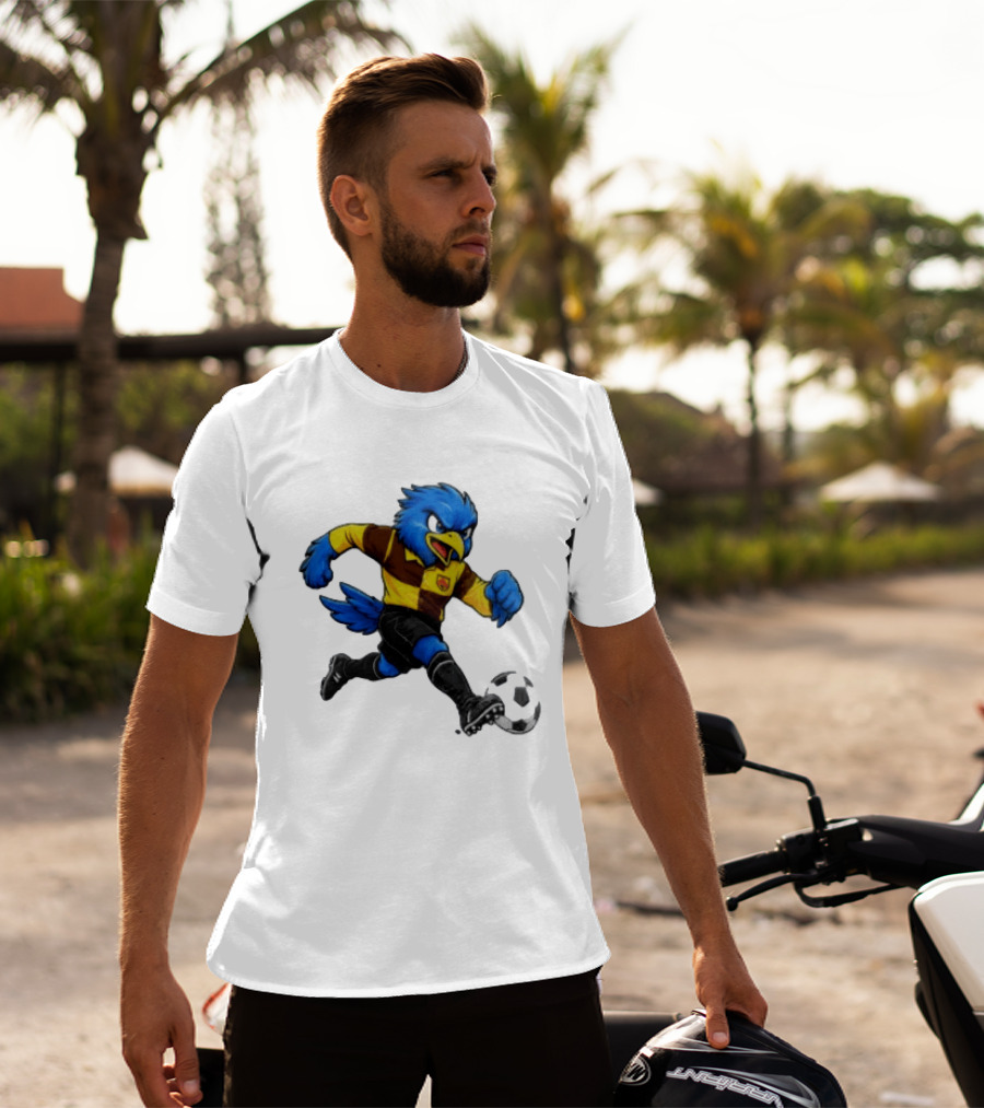Cardiff Riverside Football Bluebird Mascot Soccer Player T-Shirt