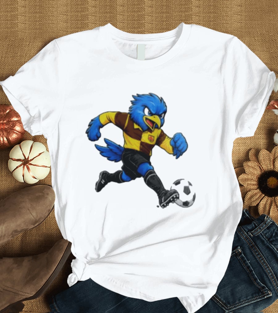 Cardiff Riverside Football Bluebird Mascot Soccer Player T-Shirt