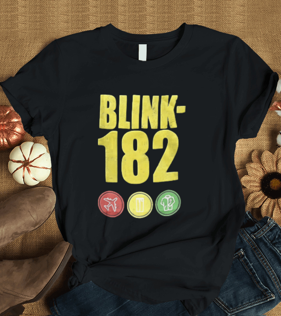 Blink 182 Yellow Airplane Glass T-Shirt