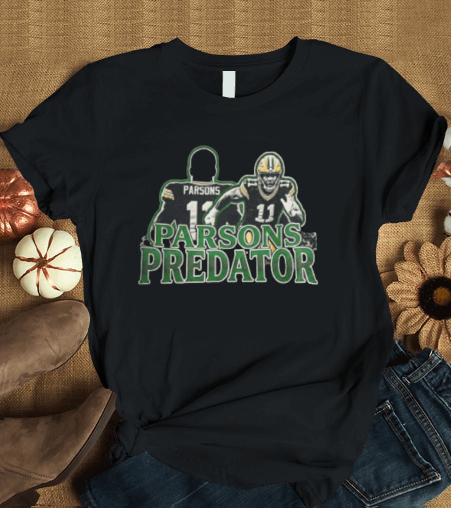 Green Bay Packers Parsons Predator Football Player Running T-Shirt