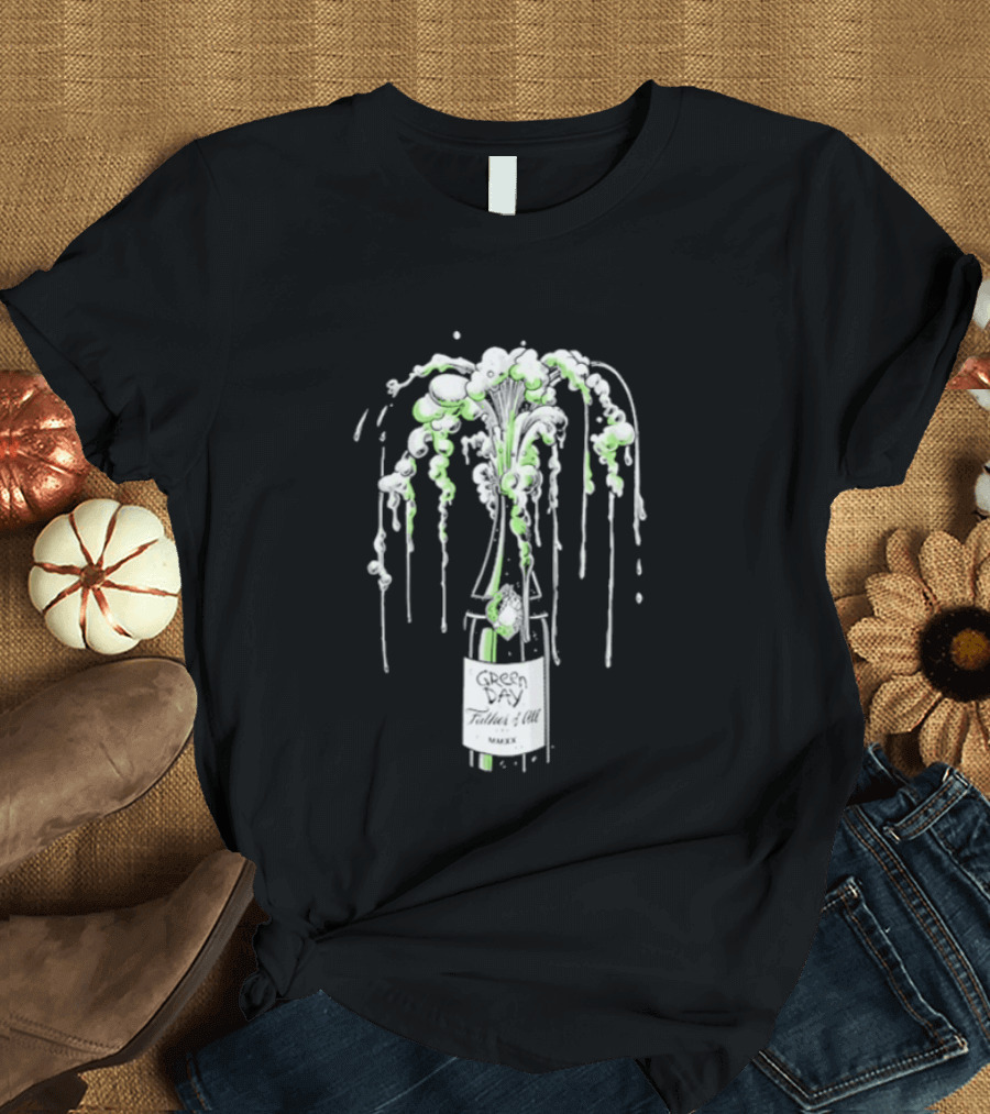 Green Day Father Of All Champagne Unicorn Bottle Burst T-Shirt
