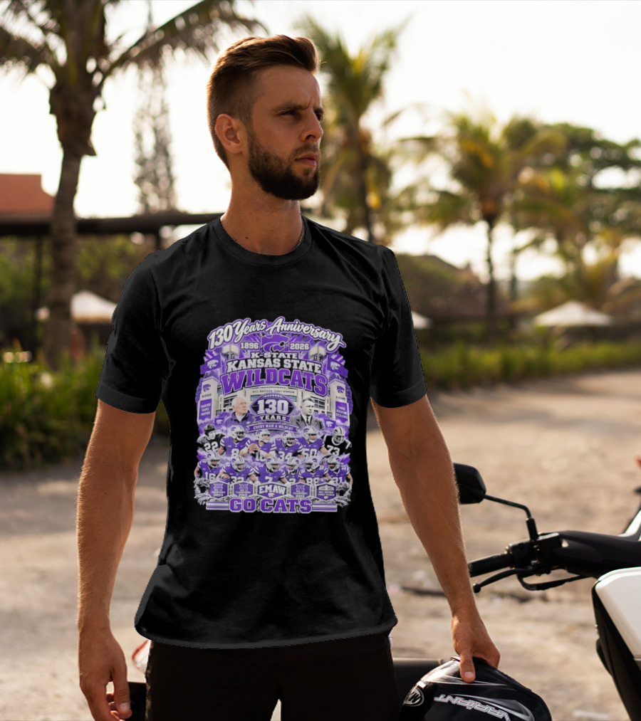 Kansas State Wildcats 130 Years Anniversary Every Man A Wildcat Bill Snyder Family Stadium Go Cats T-Shirt