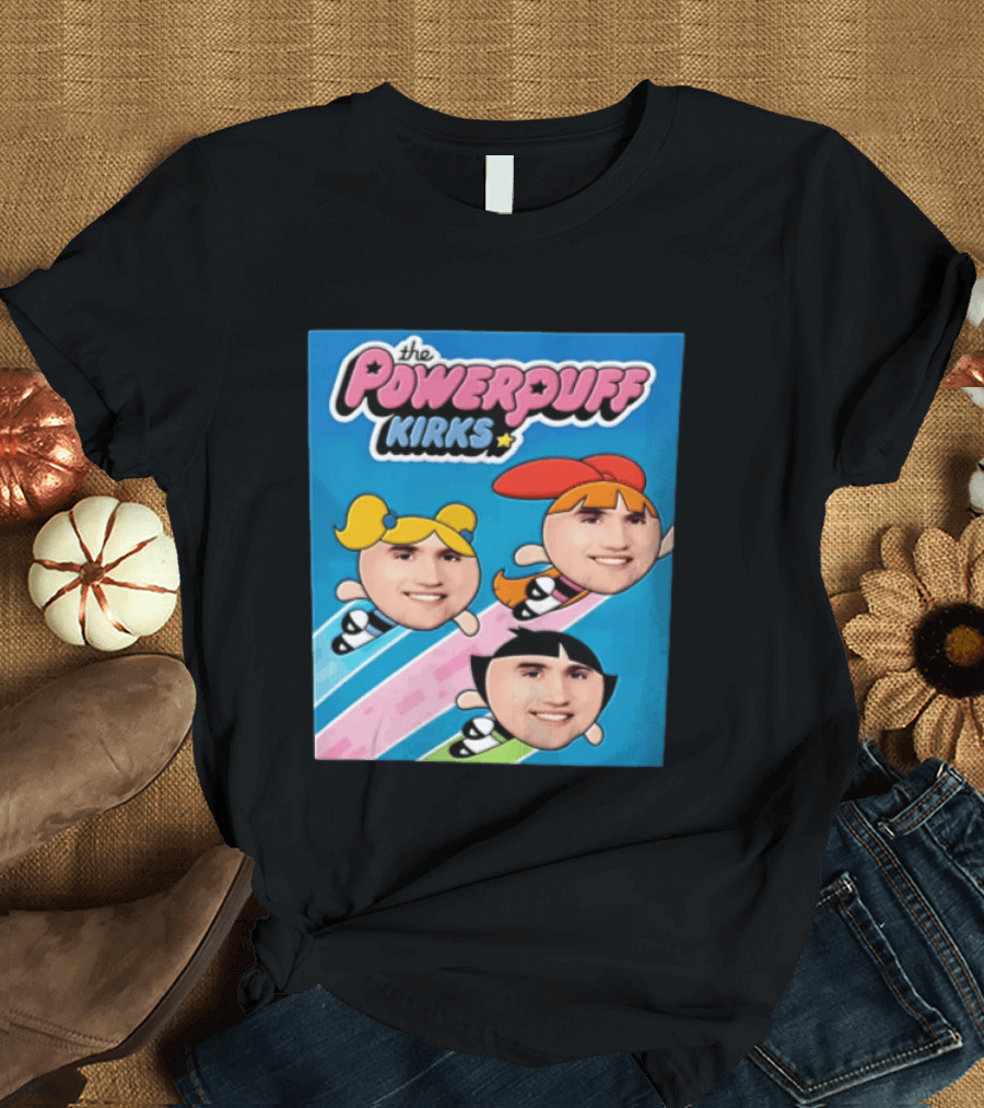 The Powerpuff Kirks Cartoon Characters Flying Faces T-Shirt