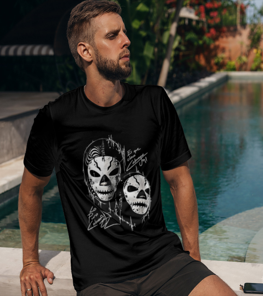 El Que Clava Calavera Mi Lo Puro Calavera Lucha Libre Skull Masks T-Shirt