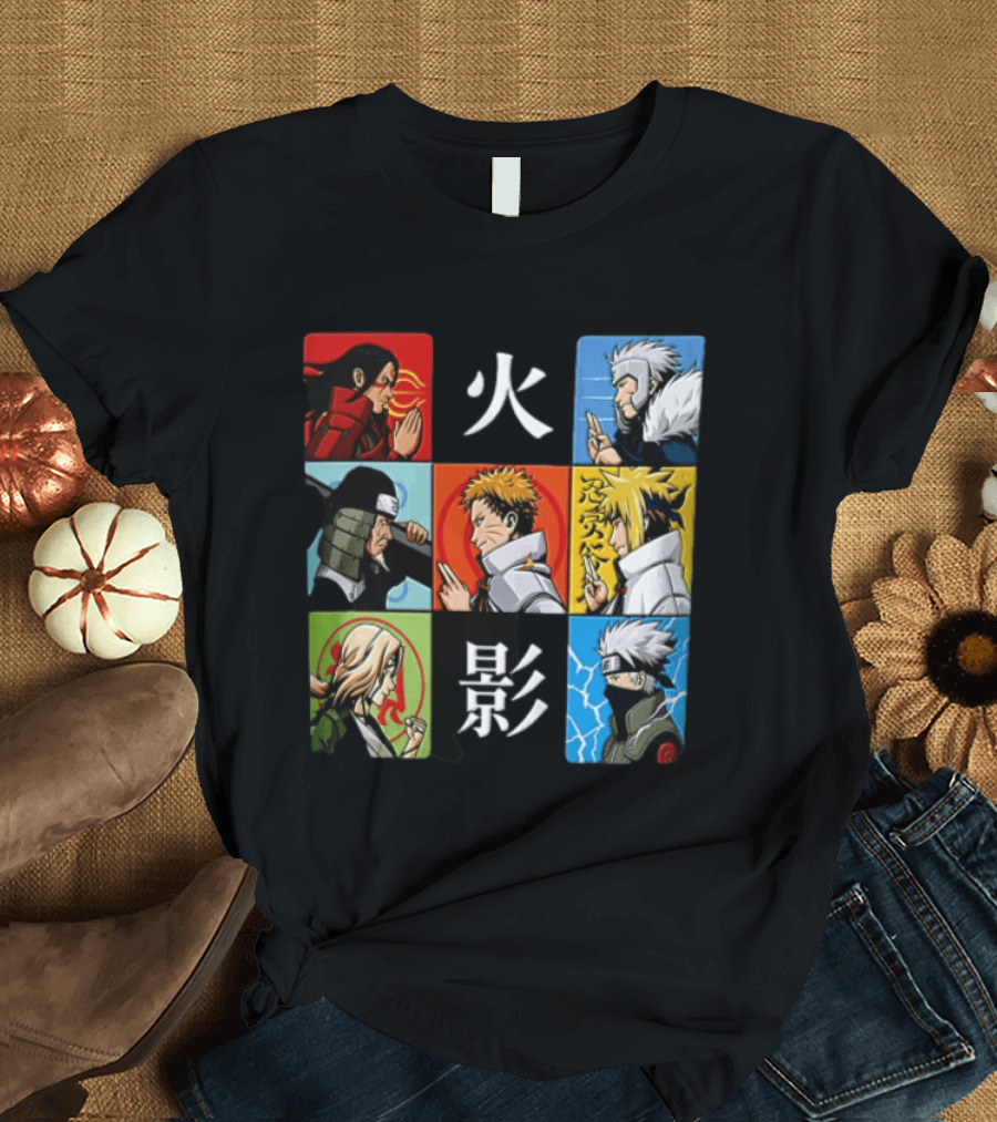 Naruto Leaf Village Hokage Characters Japanese T-Shirt